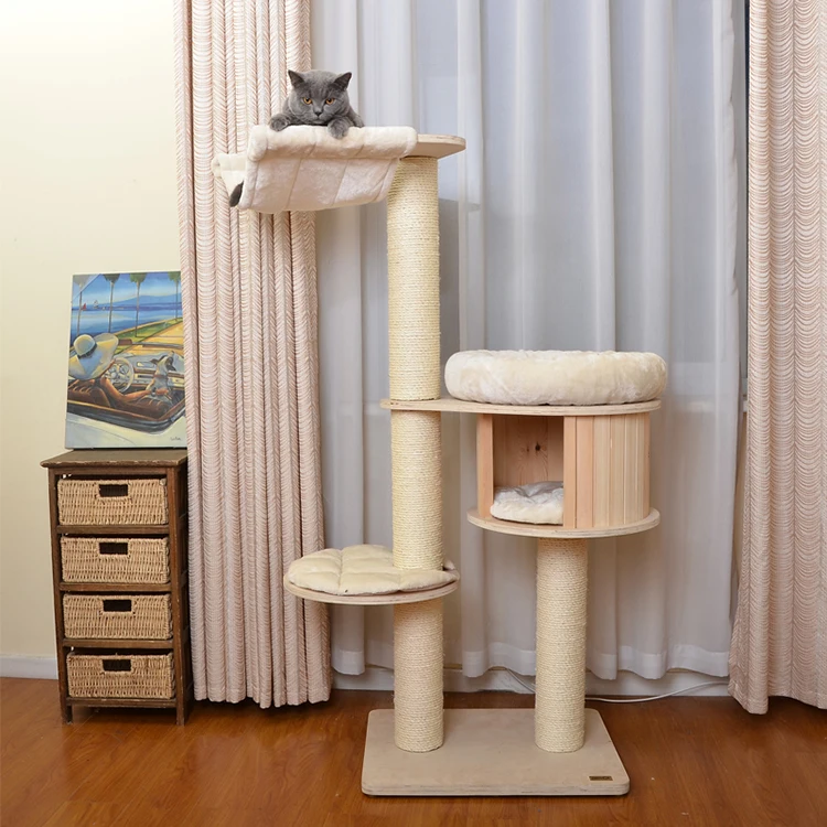 Cat scratching furniture wood  cat tower for large cats