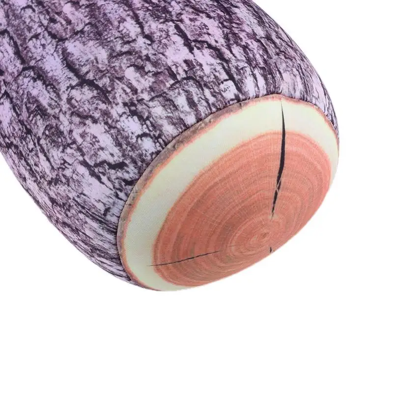 UCHOME Creative Wood Log Pillow Cushions Lifelike Cylindrical Wood Shape Pillow Home Car Decor Tree Stump Wood Texture Pillow