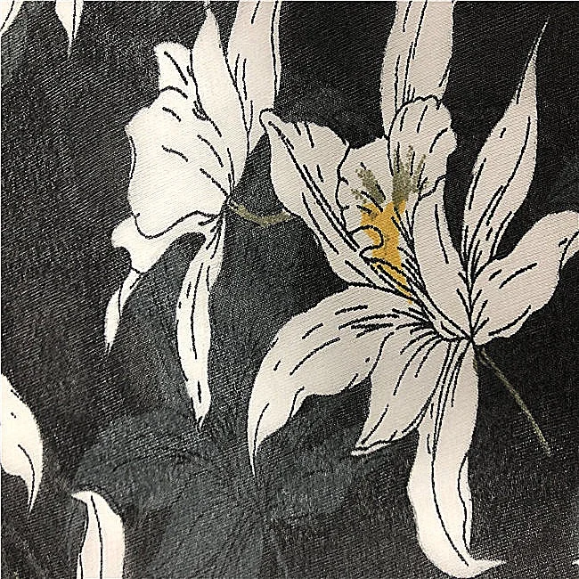 wholesale 75Dpolyester shiner plain chiffon floral printed chiffon  fabric for women dress wedding garments