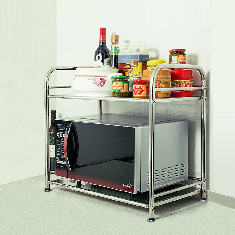 single tier kitchen storage rack microwave shelves