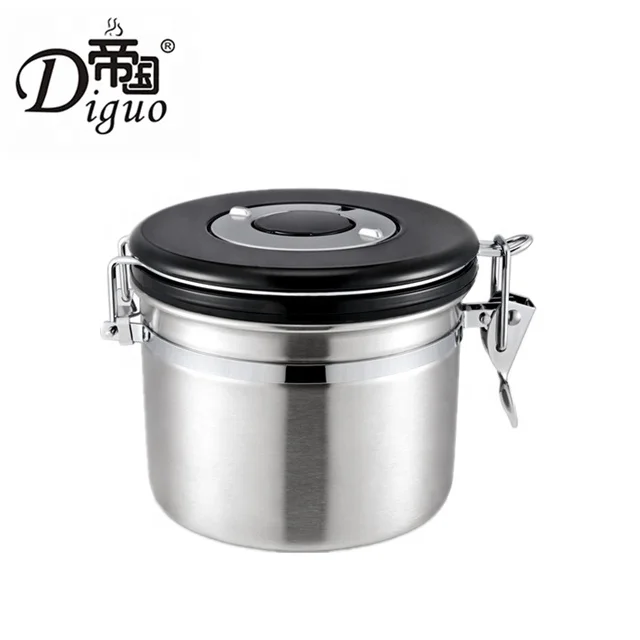 Diguo Popular 800ml 28Oz 250g Blue Color Stainless Steel Airtight Sealed Canister For Sugar Food Coffee Bean Tea