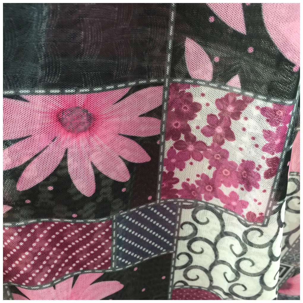 The factory outlet spandex digital printing 20D lycra mesh fabric for clothing