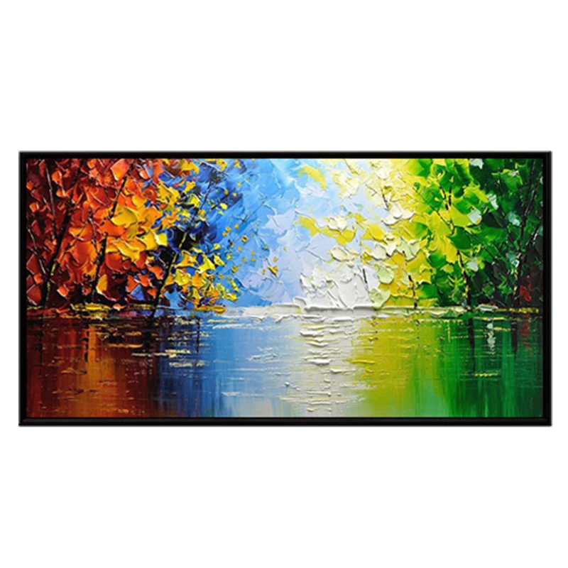 beautiful natural scenery wall art picture hand paint knife canvas oil painting