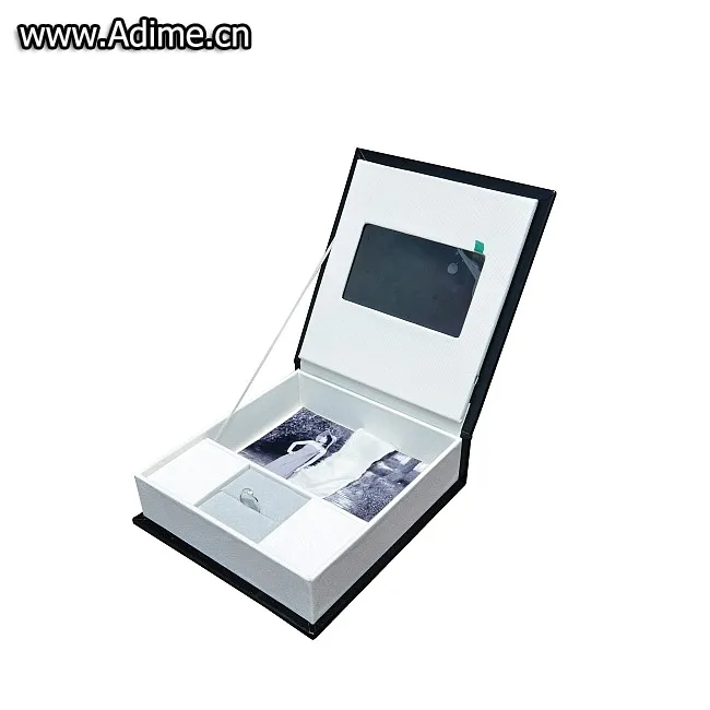 Factory LCD screen video brochure photo jewelry necklace ring packaging gift box