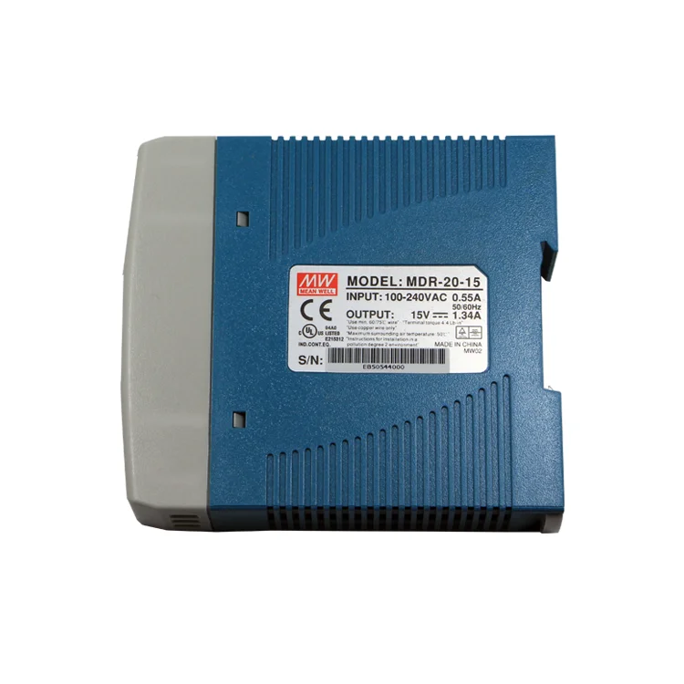 20 Вт 15 В в питание Meanwell MDR-20-15 DIN рейку Импульсные блоки питания 3 года гарантии