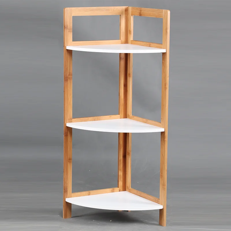 3-tier brief style bamboo storage shelf organizer bathroom rack