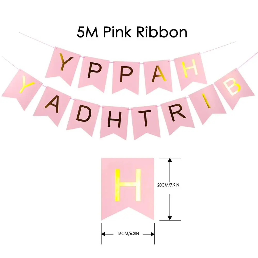 Pink Birthday Decorations Unicorn Party Supplies for Girls Banner Unicorn Cake Topper Unicorn Headband Sash Birthday Balloon