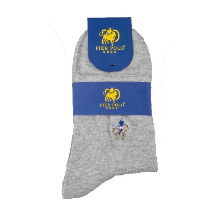 Custom logo 100% bamboo cushion crew boat sport short sock, black polo socks men