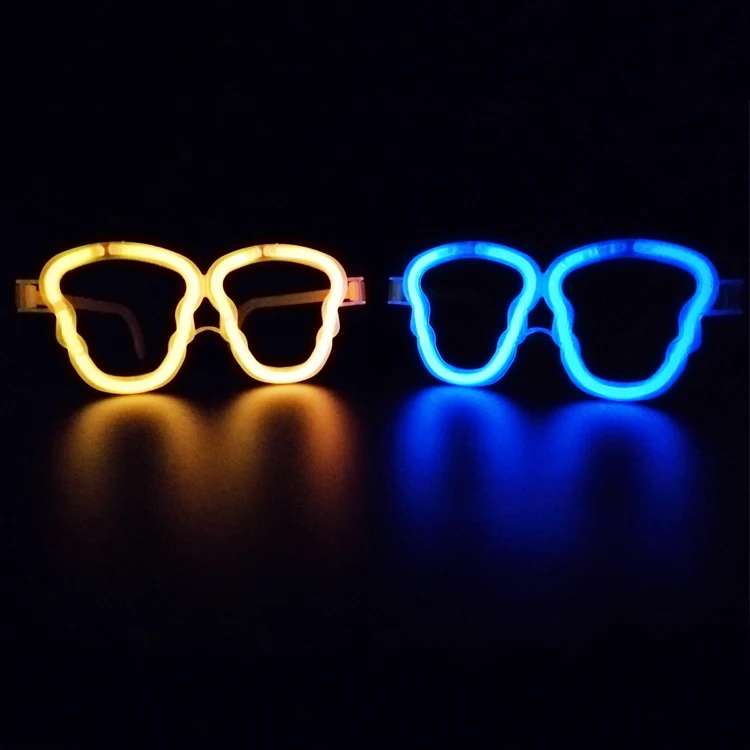 
Halloween skeleton yellow mix color glowing glasses glow stick eyeglass for party event 