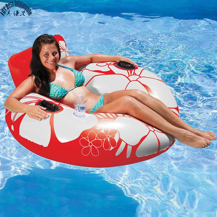 
2019 ADULT adult inflatable water swimming pool island floating round ring raft floats tube toys beach with HANDLES from China 