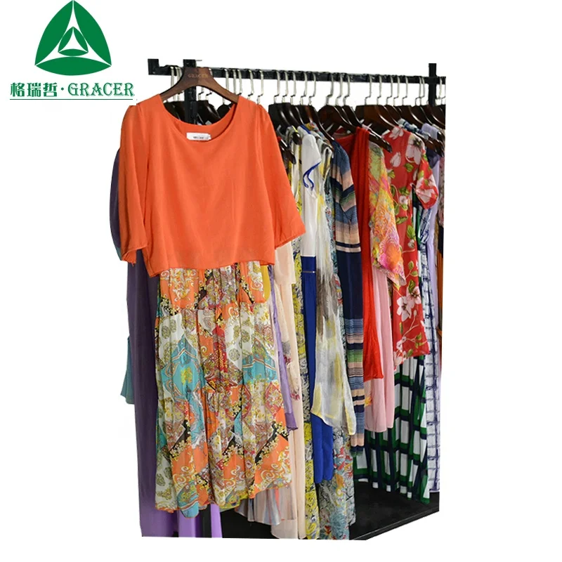Wholesale Used Ladies Silk Dress ukay ukay second hand clothing