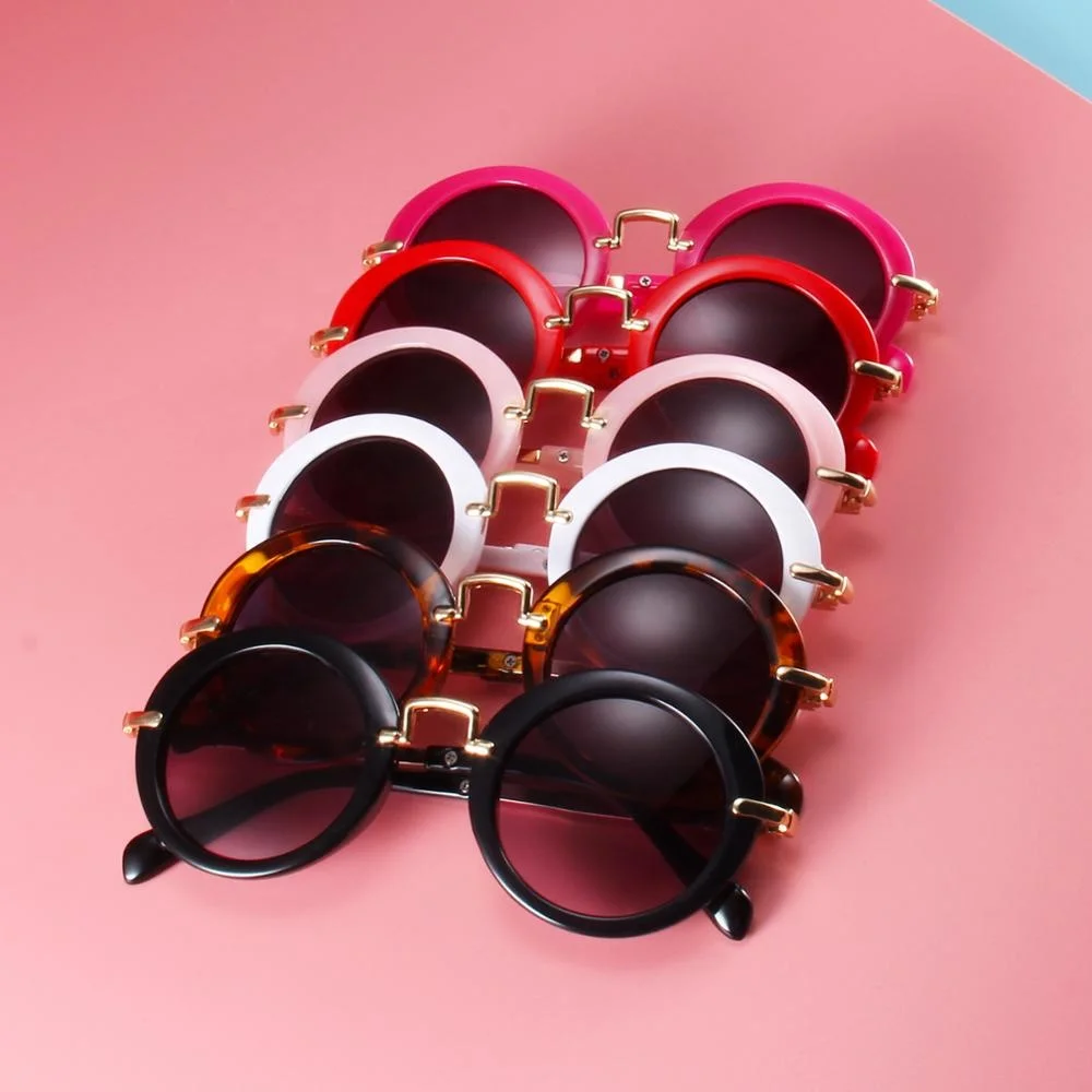 Hot selling UV400 flexible round kids eyewear flower kids sunglasses 2024 custom logo