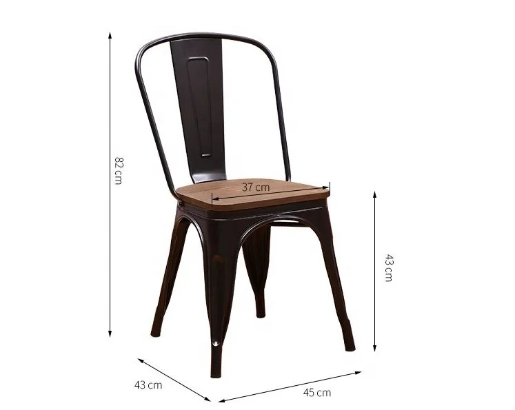 Industrial Metal Chair, Stock Restaurant Wrought Iron Dining Chair