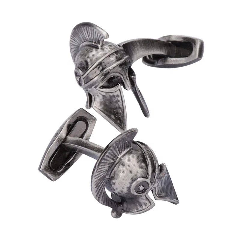 
Funny Ancient silver Retro war helmet Cufflinks for Mens 