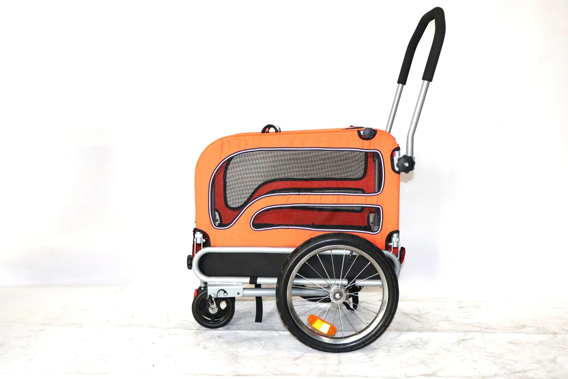 
Hot sale 2 in 1 function pet dog stroller foldable pet bicycle trailer 