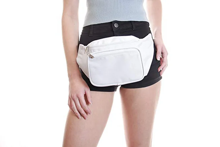 Private Label Fashion Waterproof Zipper Sport Fanny Pack White Waist Bag