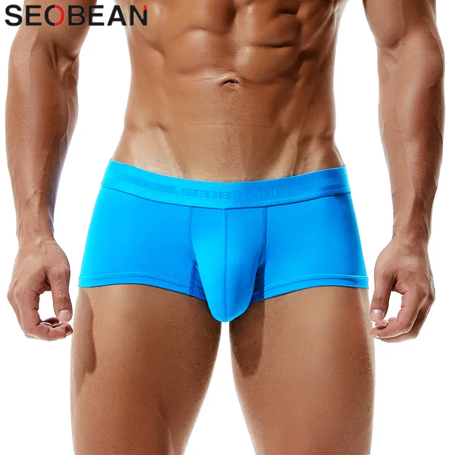 Wholesale Male Panties Solid Boxer Men Underwear U Convex Pouch Sexy Low Waist Underpants Men Boxer Shorts