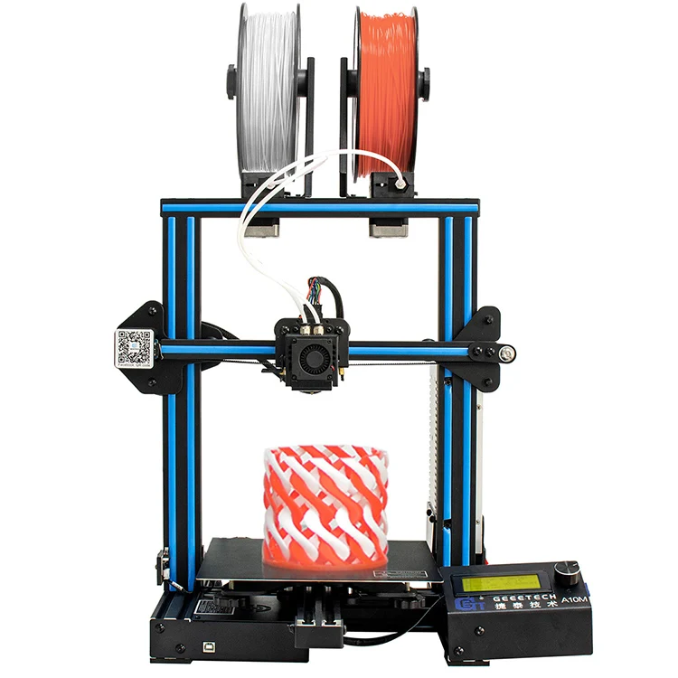 Geeetech A10M stampante 3d разноцветные двойной экструдер полностью закрытый корпус с двумя diy 3D принтер печатная машина
