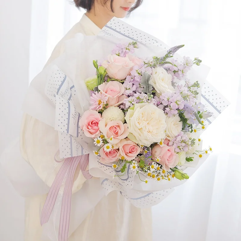 Fashion trend DIY Florist Packing Paper factory more 6 colors inventory 60cm*60cm wholesale plastic wrapping papers