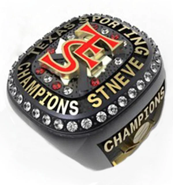 Hot sale black plated softball custom championship rings free 3D design