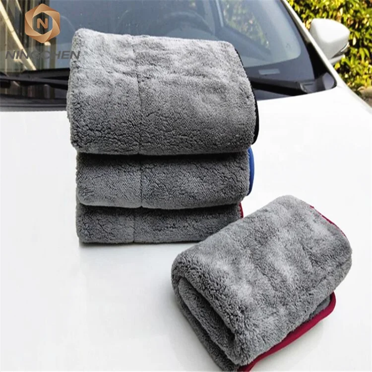 Coral fleece 1200gsm car towel / 1200gsm plush car buffing polishing /1400 gsm microfiber car drying towel
