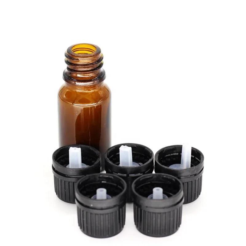 High quality amber essential oil dropper bottle glass 15 ml with tamper evident cap