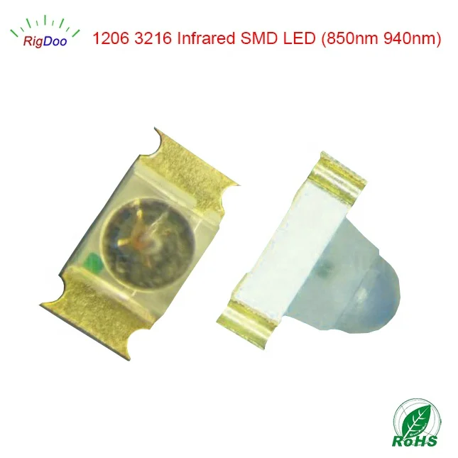 
Free Sample Cheap RoHS SMT 1206 3216 Infrared SMD LED Chip 940nm IR Light Emitting Diode Light Source LED Beads Free Samples 