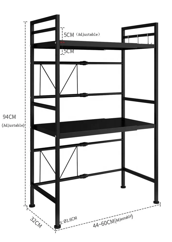 Multifunction metal kitchen shelves 3 tier kitchen adjustable storage rack for  utensil stand
