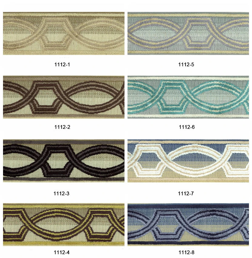 
Polyester Viscose Brocade Jacquard Velvet Brocade Ribbon Fringe Trim For Curtain 