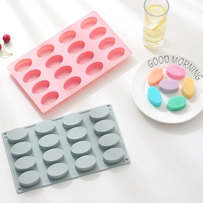 16-series oval silicone cake mold handmade silicone soap mold Reusable Silicone Chocolate Mold