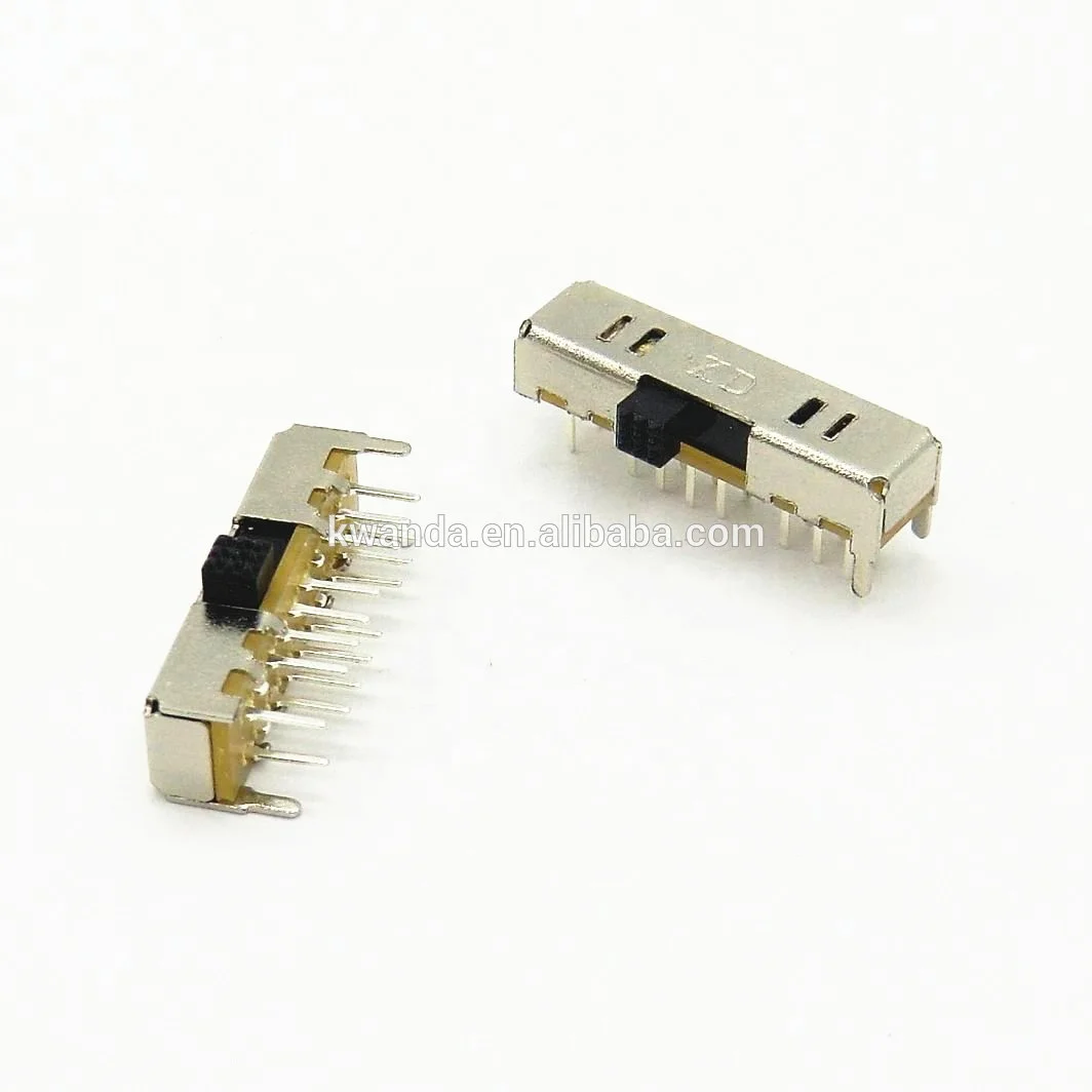 Монтируемый на печатную плату под 3 Way 4p3t электрические ползунковый Переключатель миниатюрный раздвижной вкл/выкл 3 позиции мини ползунковый переключатель