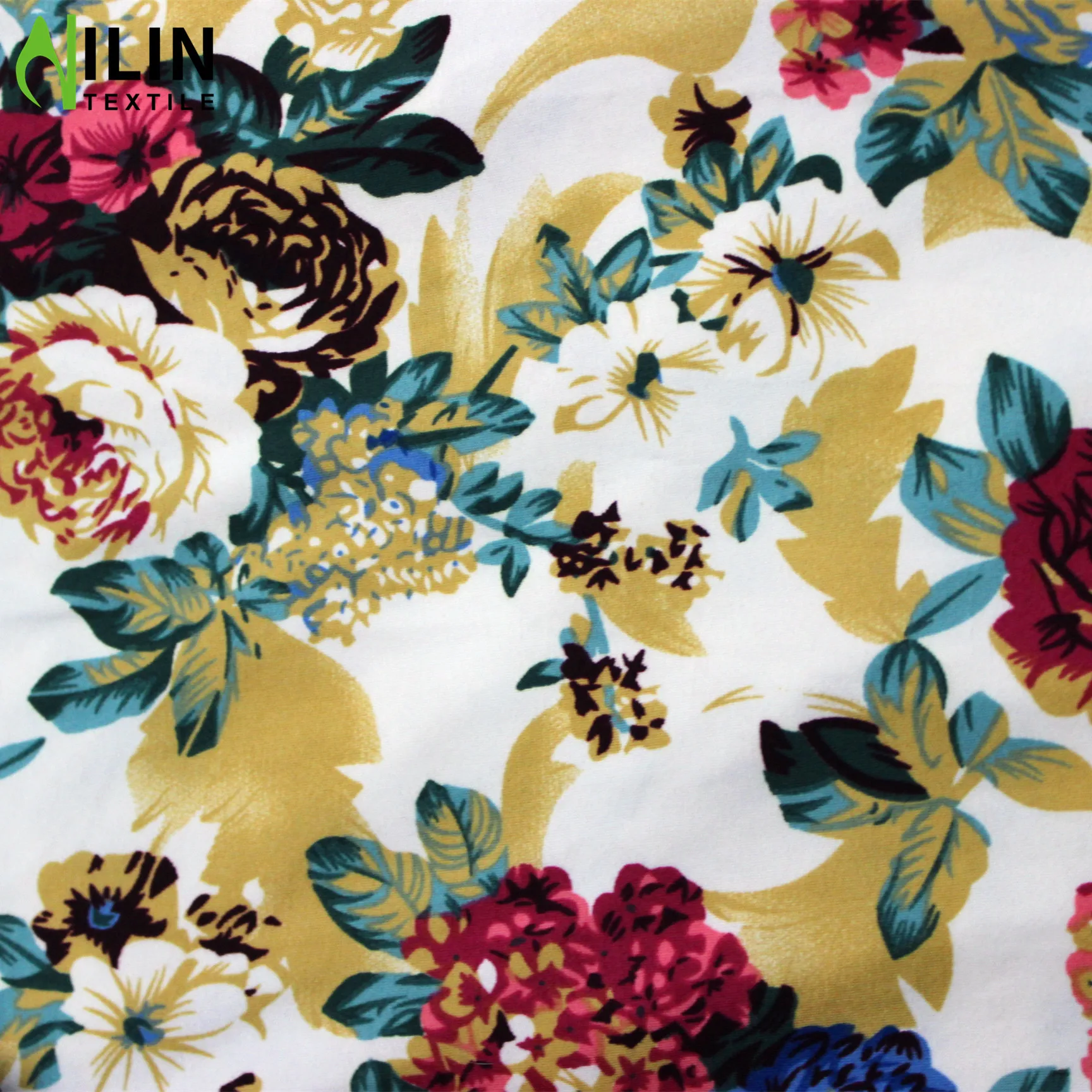 Light and breathable 150gsm Colorful peach legging fabric Brush DTY floral printed fabric for women dress