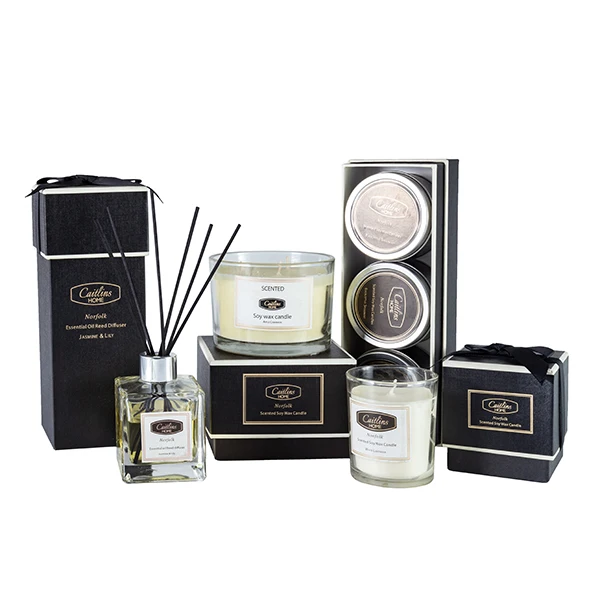 Luxury glass bottle reed diffuser with natural sticks for aromaterapia gift set