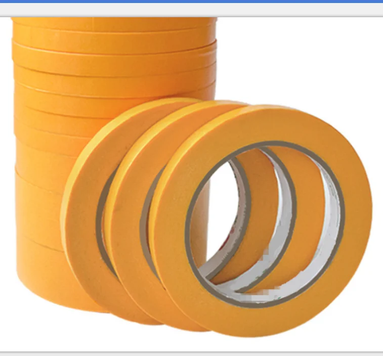 
18mm 24mm 36mm 48mm yellow high adhesive masking spray paint washi paper tape 