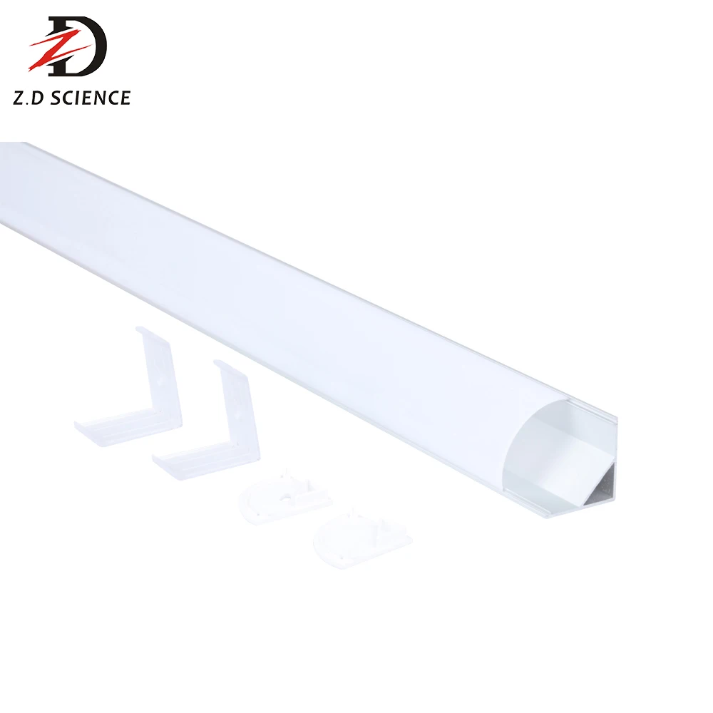 V Shaped Aluminium Profile with Round Cover for use with LED Strip Lights