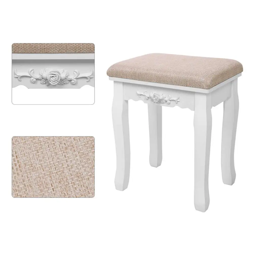 Big White Wooden 5 drawer with mirror bedroom furniture dresser