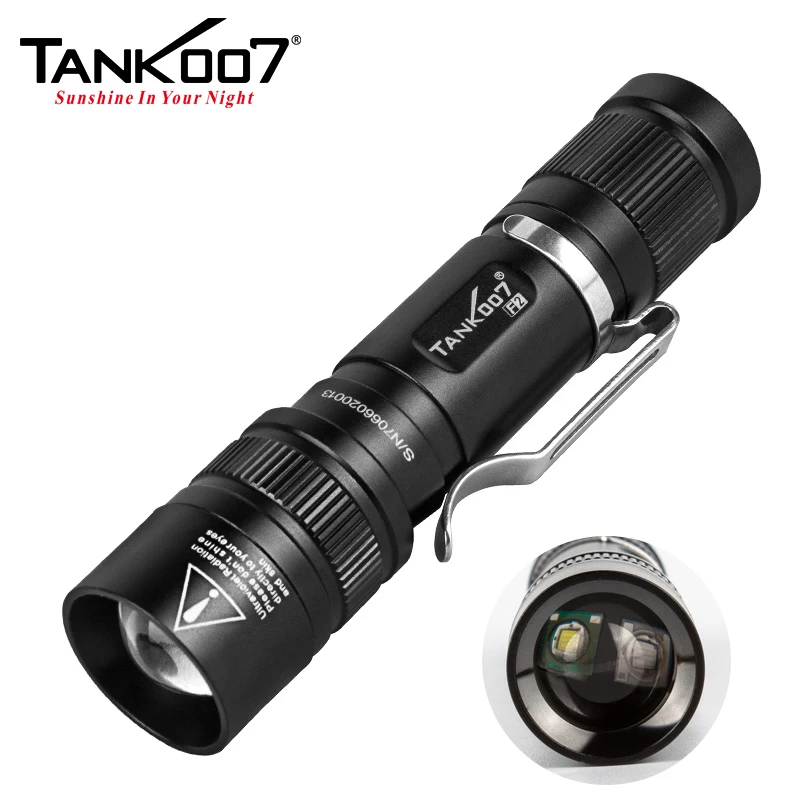 Tank007 Pocket flashlight Mini zoomable dual light 365nm uv flash light Ultraviolet EDC flashlight LED linternas