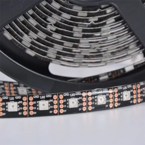 50m Transparent led strip 90W led strip 5V smd 5050 rgb cw ww APA102 4Pin double line JST connectors