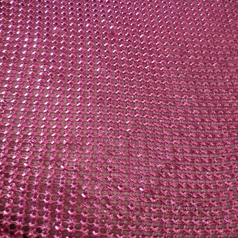 
Aluminum metallic decorative cloth metal sequin fabric 3mm brass mesh 
