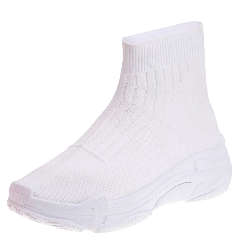 
Factory High Quality Casual Designer Flying Knitted Fashion Sneakers women Running Sports Sock Shoes 