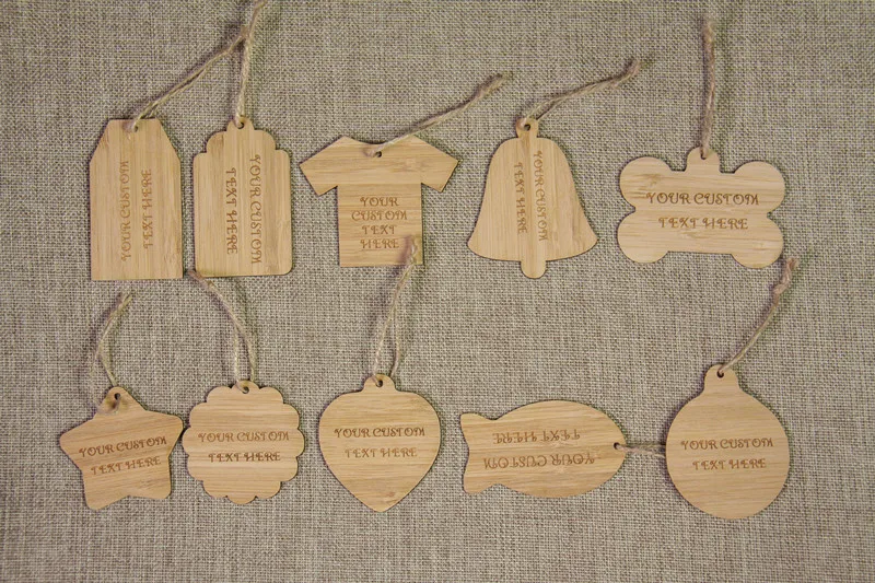 Wood and Bamboo hang tag & label custom design