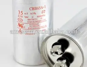 CBB65 capacitor 35UF 450V air conditioning capacitor aluminum shell CBB65A-1 explosion-proof compressor capacitor original electronic components