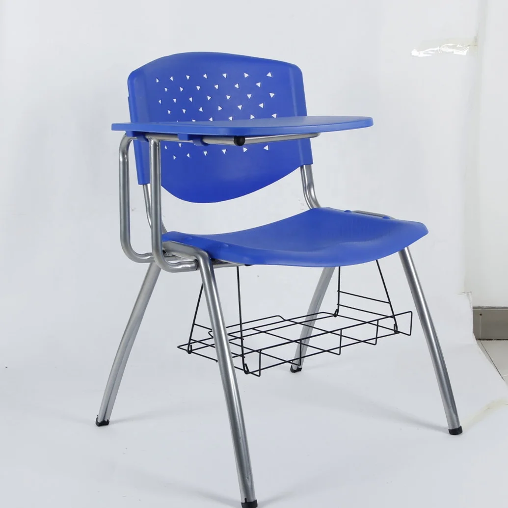 
Plastic college student school chairs with writing tablet and School furniture metal meeting chair with writing pad 