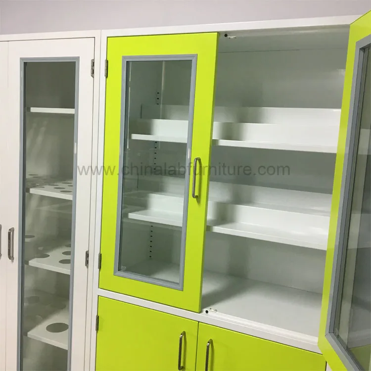 School lab chemical steel storage cabinet / glassware storage cabinet