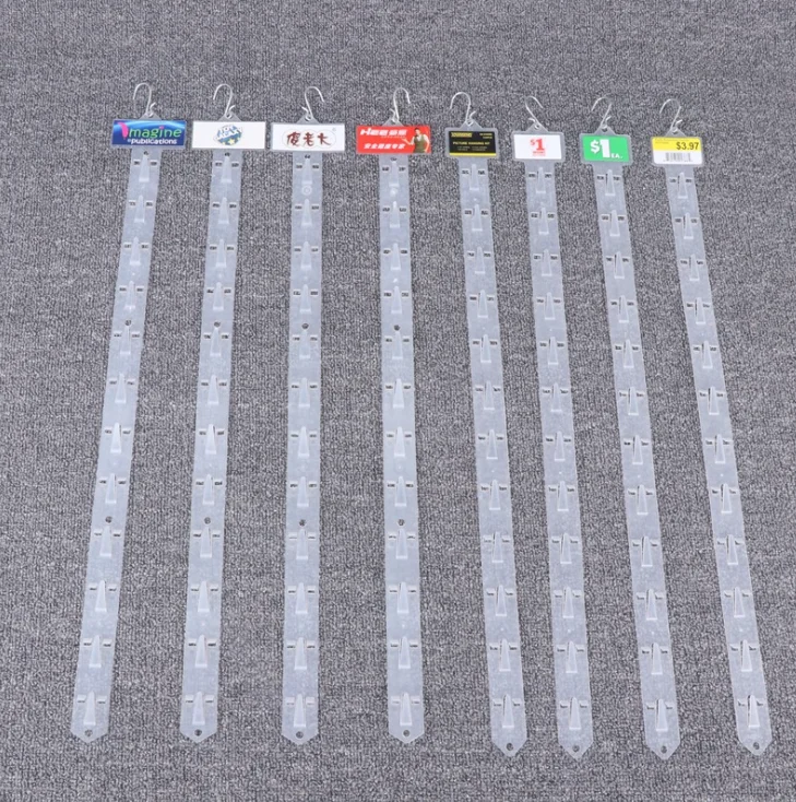 
Bespoke printed supermarket plastic hanging display clip strip plastic supermarket hanging 