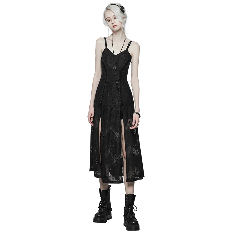 
Темный с кружевной полоской и головной повязкой без рукавов, майка, топ, жилет платье миди с кружевом; Пикантные Модные Дизайнерские повседневные женские платья восторженные одежда OPQ-379 Панк рейв 