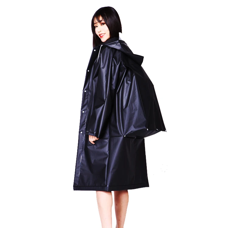 Fashion Women Transparent Plastic Long EVA rain adult rain coat