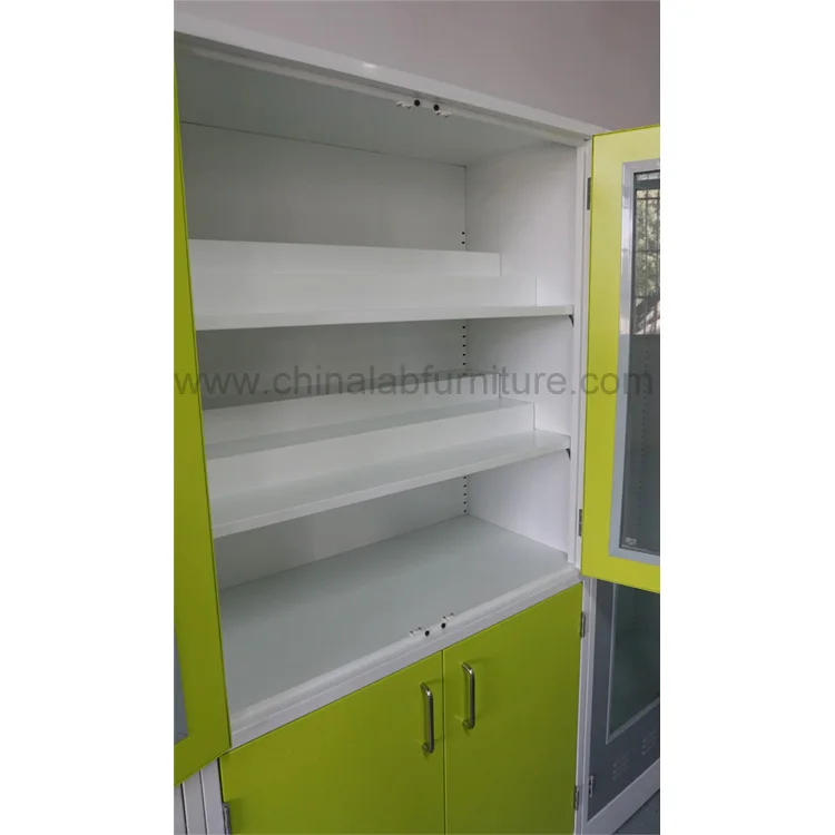 School lab chemical steel storage cabinet / glassware storage cabinet