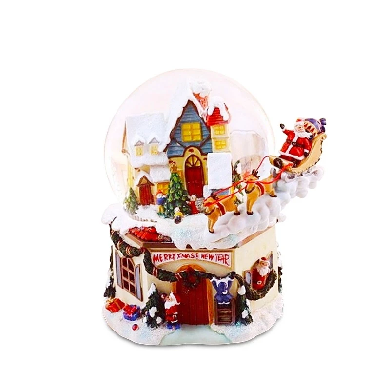2022 most popular resin christmas custom polyresin christmas snow globes with santa