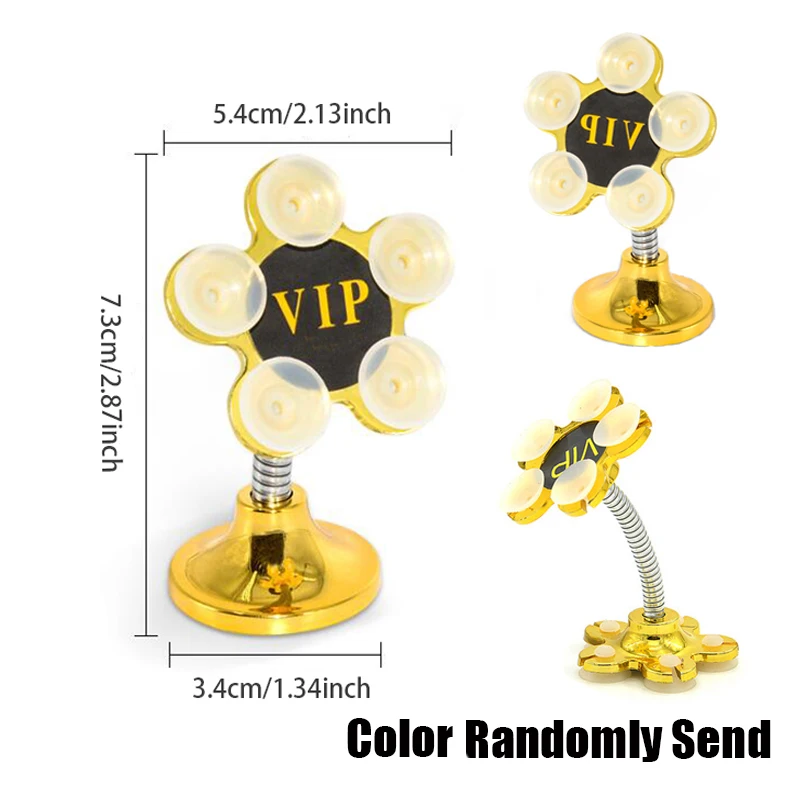 Sucker Stand for Cell Phone 360 degree Rotatable Metal Flower Magic Suction Cup Mobile Phone Holder Car Bracket
